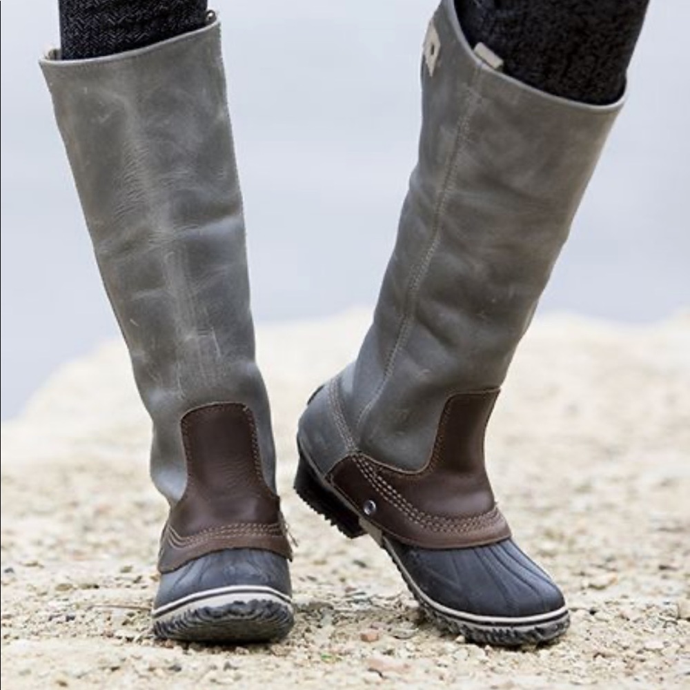 Sorel — Slimpack Shale Grey tall riding/rain boot